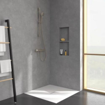 Set de duș Villeroy&Boch, Universal Showers, cu bară, portsăpun, pară duș și furtun, brushed nickel